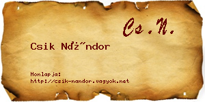 Csik Nándor névjegykártya