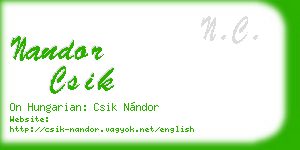 nandor csik business card
