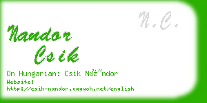 nandor csik business card